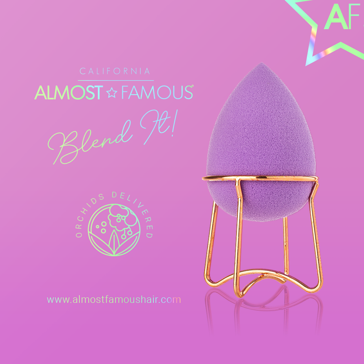 Famous Makeup Blender w/ Rose Gold Stand