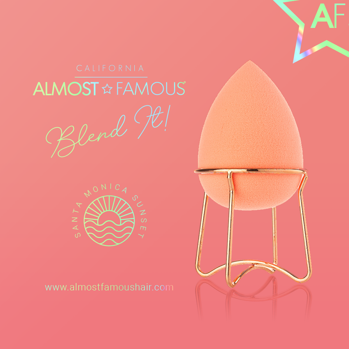 Famous Makeup Blender w/ Rose Gold Stand